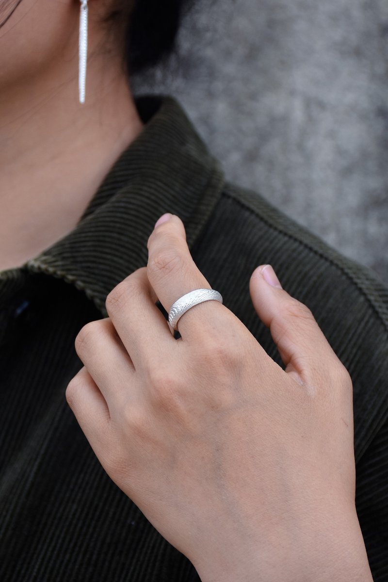 Original natural texture Silver neutral ring open ring recommended Hong Kong size 12-15 - แหวนทั่วไป - เงินแท้ สีเงิน