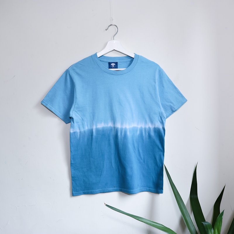 Sea Level | Tie dye/T-shirt/Garment/Custom size/Men/Women - Women's T-Shirts - Cotton & Hemp Blue