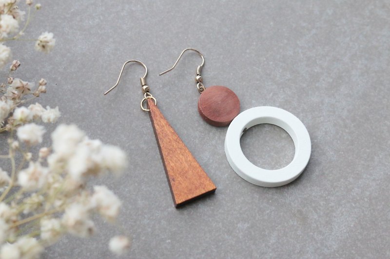 Clear wood earrings - ต่างหู - ไม้ สีนำ้ตาล