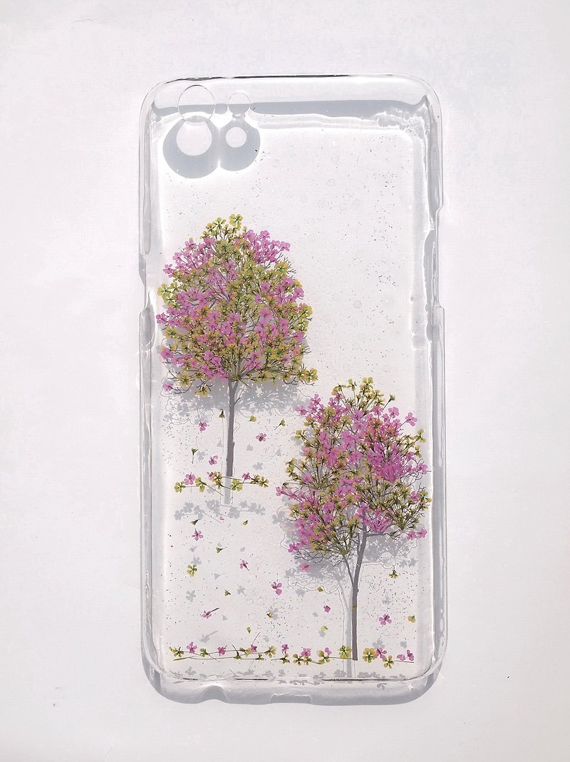 Pressed flower phone case, OPPO R9S Plus, Cherry blossoms season - เคส/ซองมือถือ - พลาสติก สึชมพู