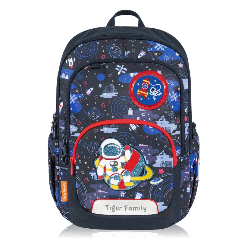 J-Le Series Ultra-Lightweight Foldable Ergonomic Backpack - Fun Planet, Multi-Compartment - กระเป๋าเป้สะพายหลัง - วัสดุกันนำ้ สีดำ