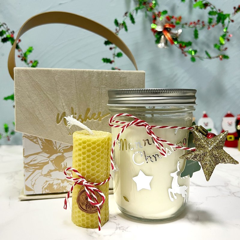 【聖誕禮盒】 Christmas Set 聖誕套裝 - A - 香氛蠟燭/燭台 - 蠟 白色
