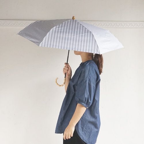ストライプデザイン 日傘　竹製ハンドル 楽天市場】《送料無料》【because 公式】 ストライプ 晴雨兼用