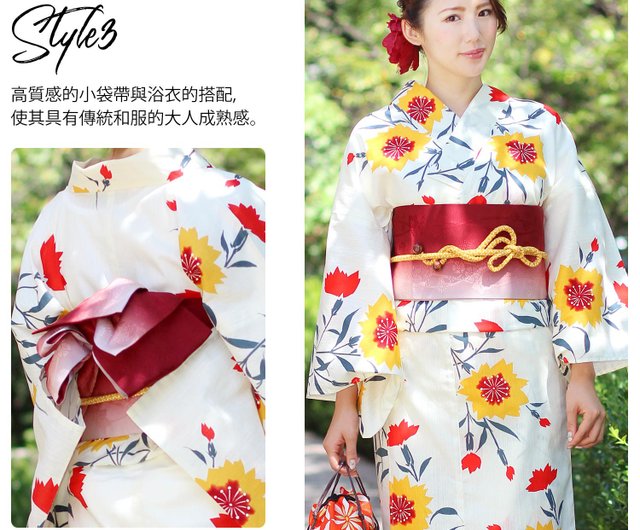 女性腰封和服腰帶小袋帯半幅帯日本製芥末黄03 - 設計館fuukakimono