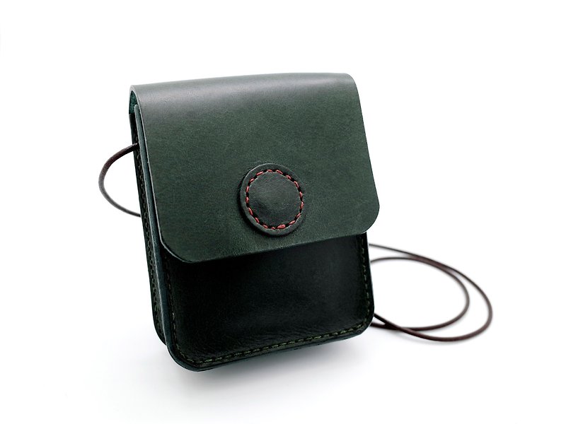 Leather Portable Bag (14 colors / engraving service) - Messenger Bags & Sling Bags - Genuine Leather Green