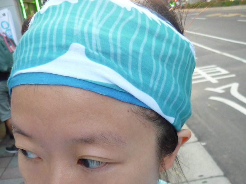 Liuyingchieh 七星潭 觀浪 海洋 花蓮 吸濕排汗 COOLMAX 魔術頭巾 - 運動配件 - 聚酯纖維 藍色