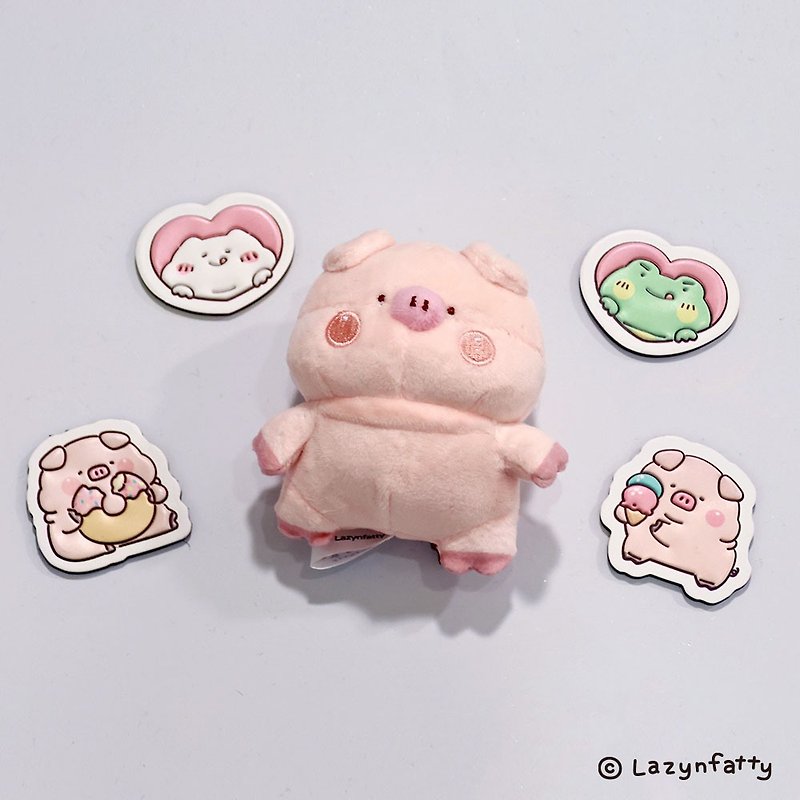 Fat, cute and silly plush magnet - Magnets - Other Materials Pink
