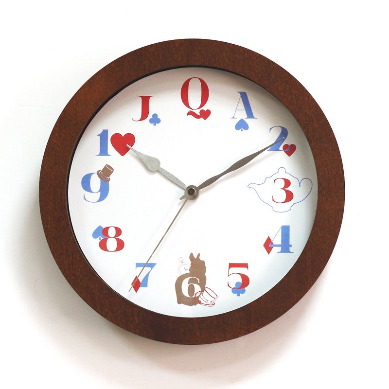 Sleepwalking Wonderland - Hatter's tea party wall timepiece - นาฬิกา - ไม้ 
