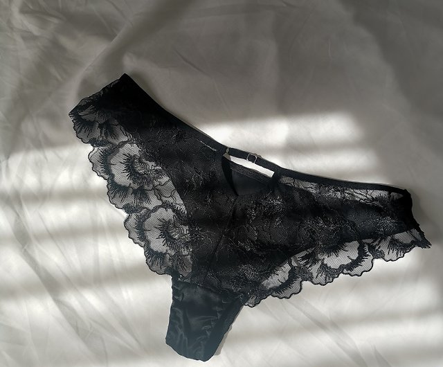Natural silk lingerie set - Sheer lace bra and panties - Sexy silk  underwear - Shop Marina V Lingerie Women's Underwear - Pinkoi