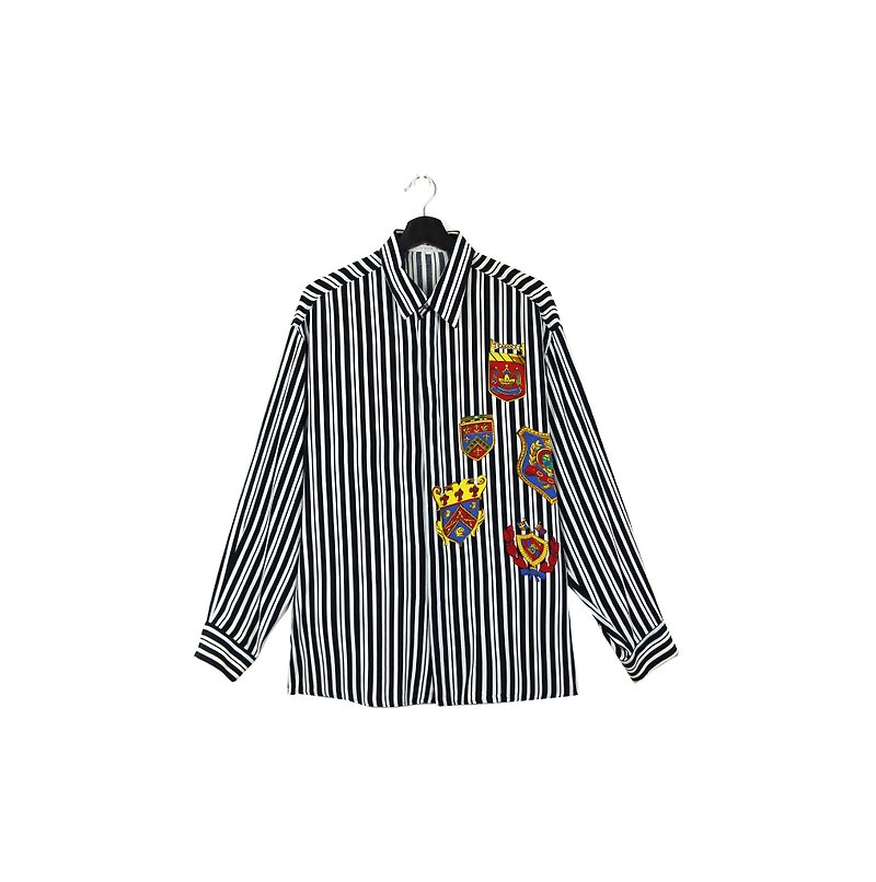 Back to Green:: Stripe Medal // Wearable for both men and women //vintagei Shirts - Women's Shirts - Silk 