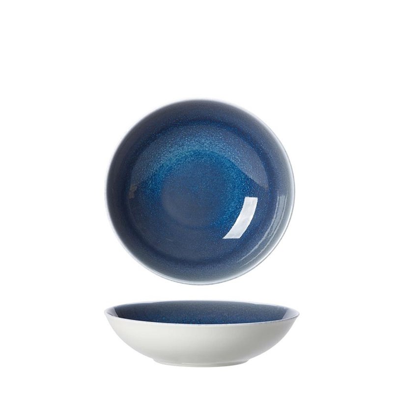 Art Glaze Series-22.5CM Italian Dinner Bowl-Canglan - จานและถาด - เครื่องลายคราม สีน้ำเงิน