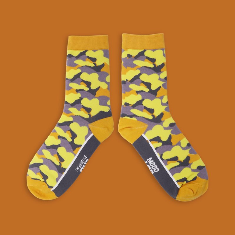 MOODLABBYLORRAINE | YELLOW PSYCHO SOCKS - ถุงเท้า - ผ้าฝ้าย/ผ้าลินิน สีเหลือง
