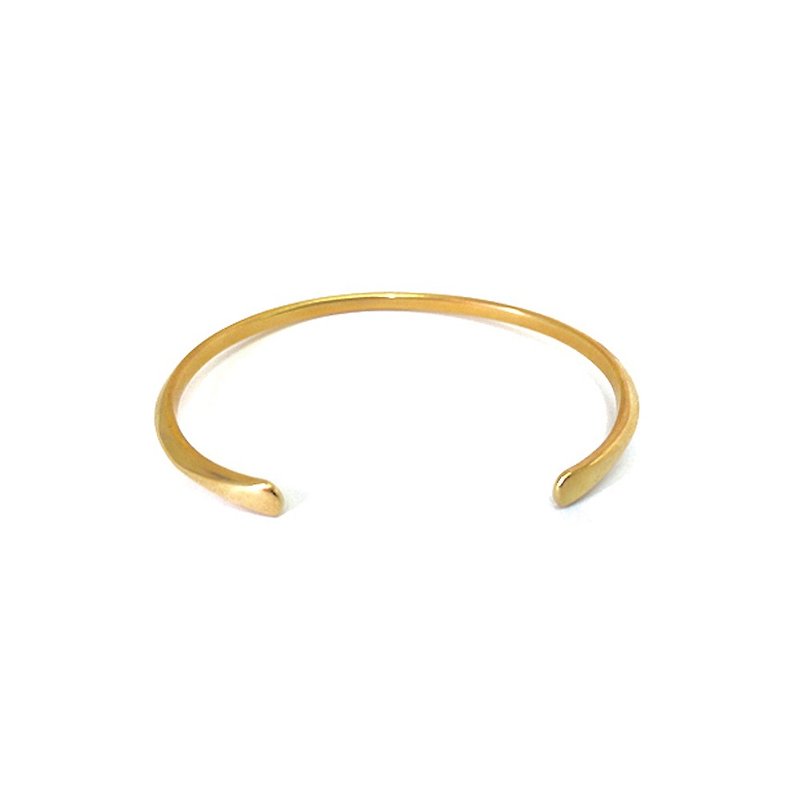 4 face brass bangle - Bracelets - Other Metals Gold