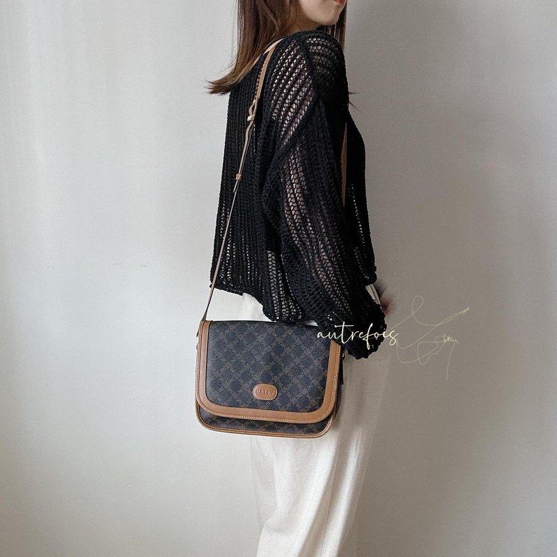 Vintage Bally presbyopic cross-body bag - กระเป๋าแมสเซนเจอร์ - วัสดุกันนำ้ สีนำ้ตาล