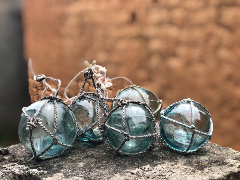 初期のグリーンシーグラスフロート - 置物 - ガラス 