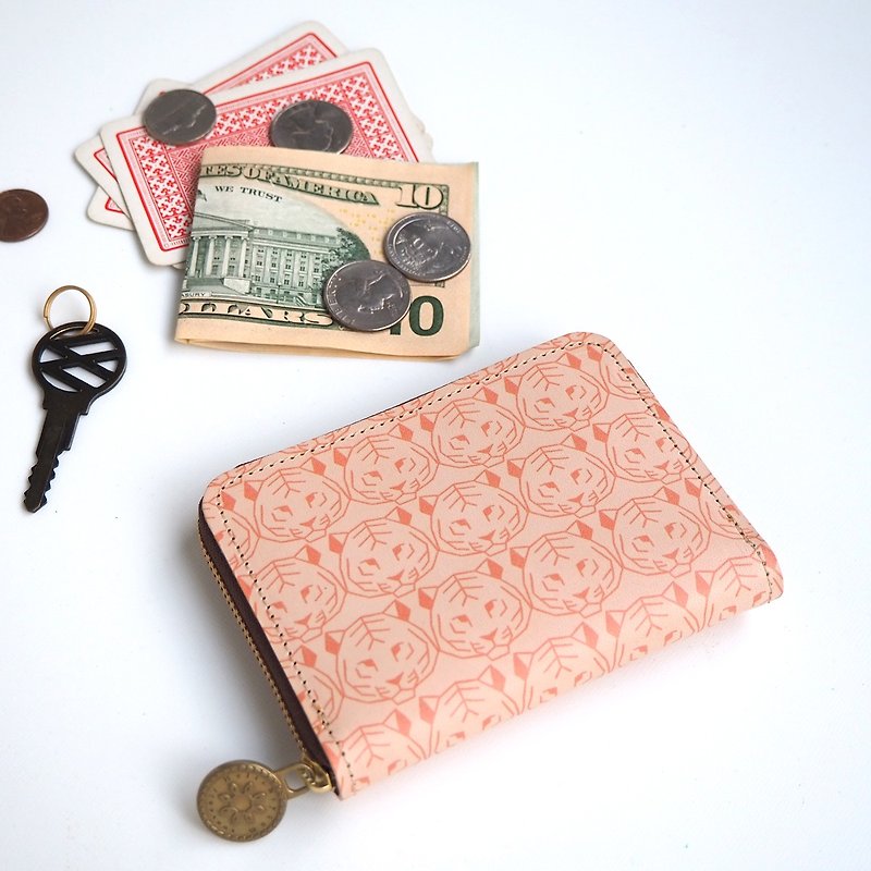 Round Zipper Compact Wallet / Tiger - กระเป๋าสตางค์ - หนังแท้ หลากหลายสี