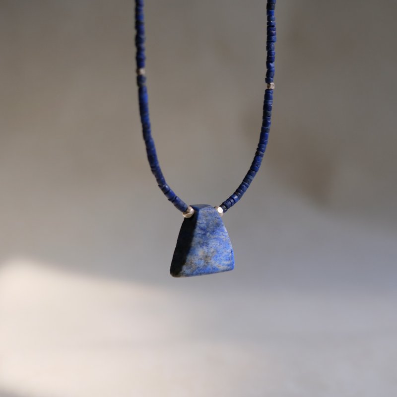 Lapis Lazuli Tower Pendant Necklace - Necklaces - Stone Blue