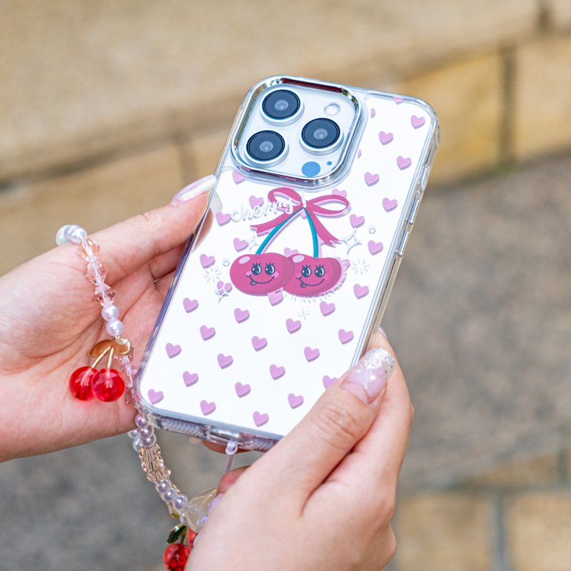 Sweet Cherry Mirror Phone Case - เคส/ซองมือถือ - พลาสติก สึชมพู