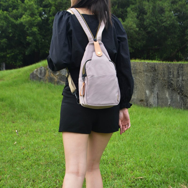 *Free custom engraving*Double-layer fashionable one-shoulder backpack - Lotus color (5 colors in total) - กระเป๋าเป้สะพายหลัง - วัสดุอื่นๆ 