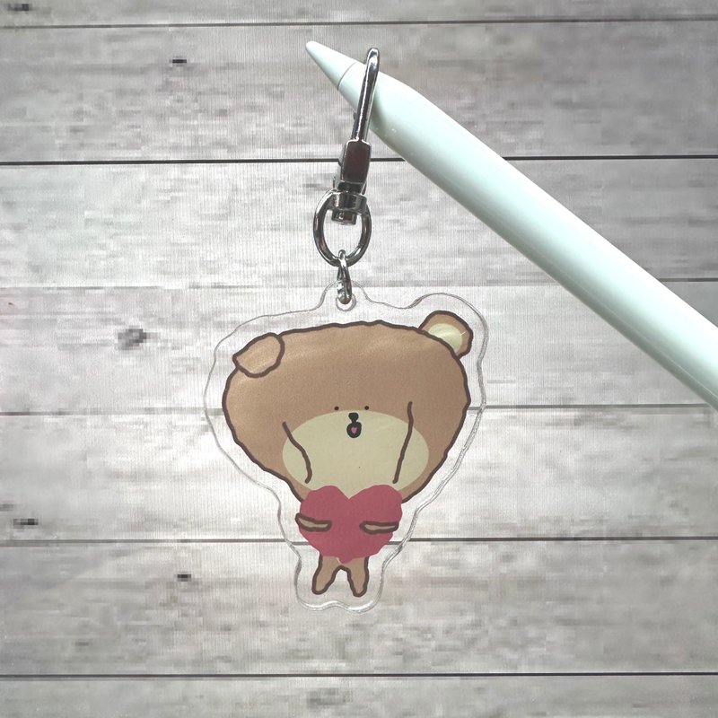 A thin heart keychain - พวงกุญแจ - อะคริลิค สีกากี