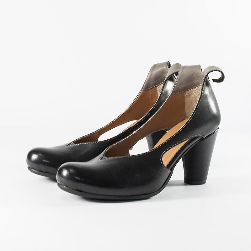 Women's Venice Leather Pump - High Heels - Genuine Leather Black