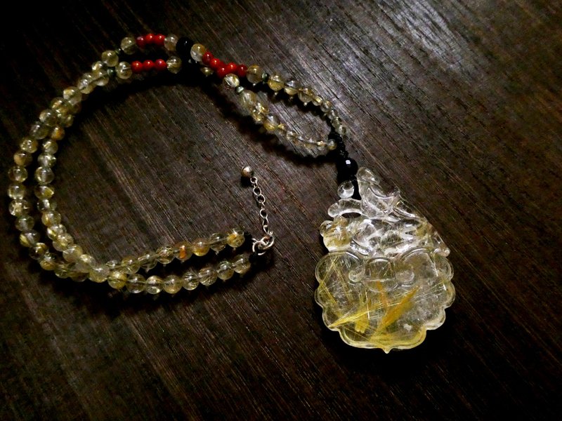 晶晶工坊*Love2hm 【九尾狐-如意】-金髮晶九尾狐項鍊 - 項鍊 - 寶石 金色