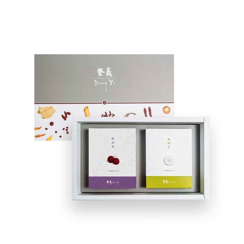 [Mid-Autumn Festival Gift Box] [Daily Gift] Chinese Herbal Tea Gift Box - Light Tea + Bright Tea - ชา - พืช/ดอกไม้ สีเทา