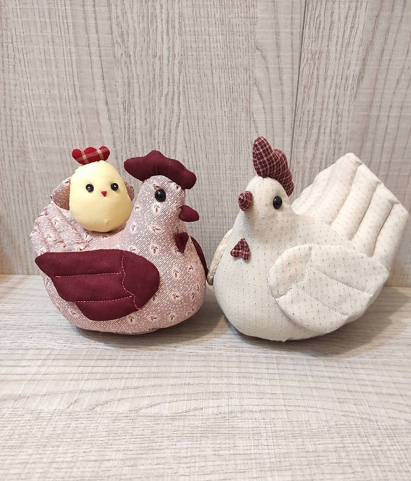 A pair of leading chickens/decorations/bringing gifts into the house, newlyweds - ของวางตกแต่ง - ผ้าฝ้าย/ผ้าลินิน 