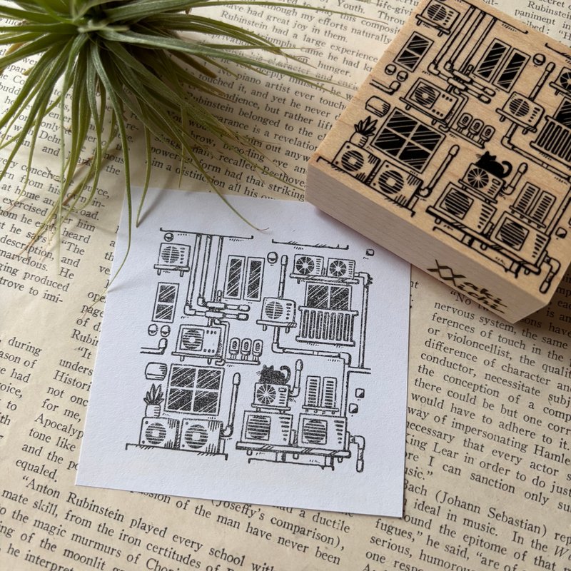 Outdoor unit apartment wall stamp - Stamps & Stamp Pads - Rubber 