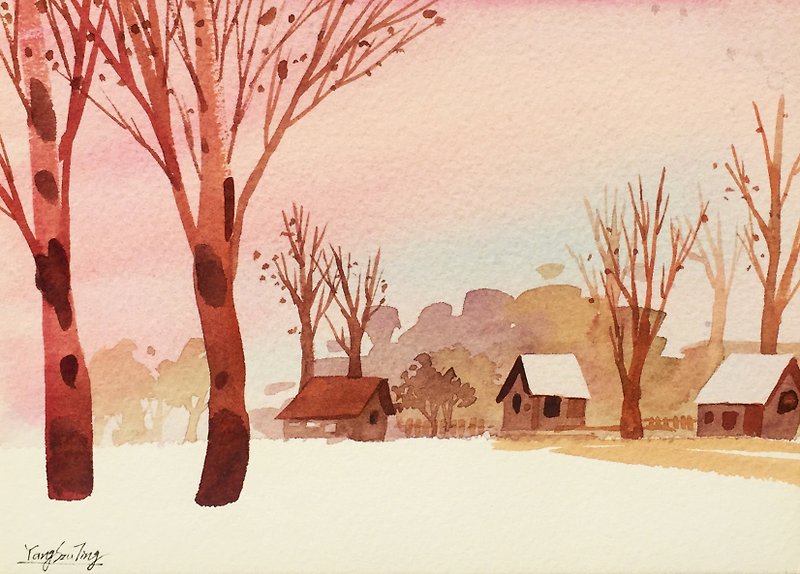Nostalgic Forest Series k1-Watercolor hand-painted limited edition postcard/commemorative card - การ์ด/โปสการ์ด - กระดาษ สีนำ้ตาล
