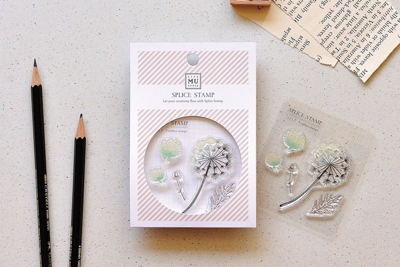 【Splice Stamp】no.07-Dandelion Whisper | Clear Stamp、Splice Stamp、Floral Stamp - Stamps & Stamp Pads - Silicone Transparent