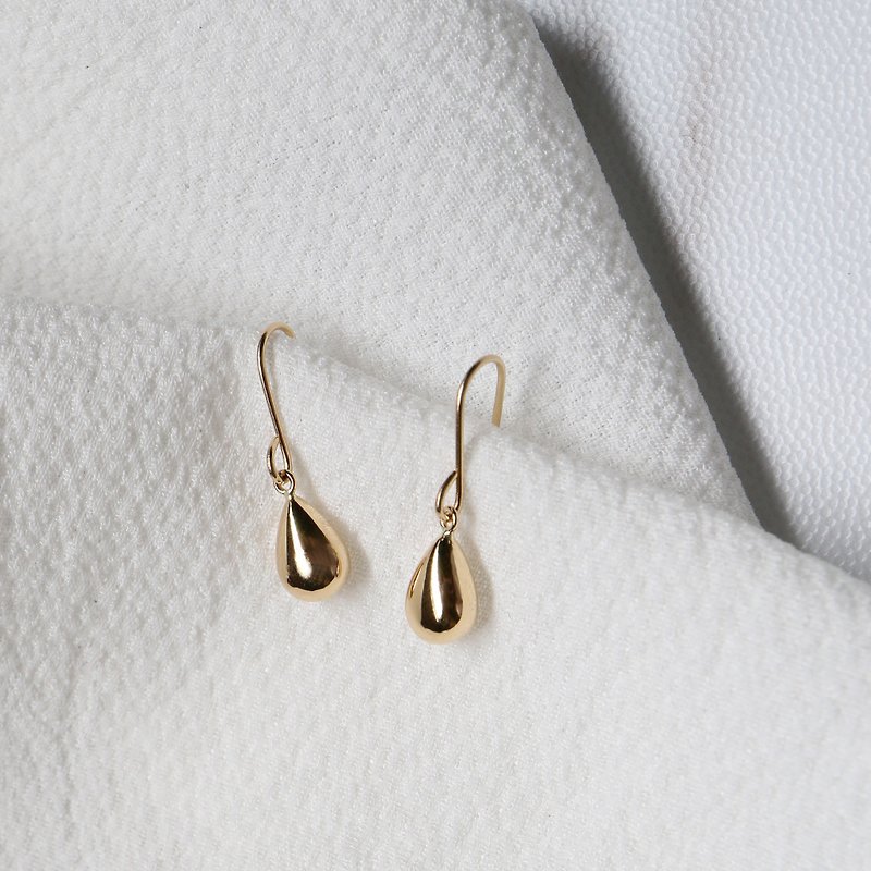 18K gold drop earrings - ต่างหู - เครื่องประดับ สีทอง