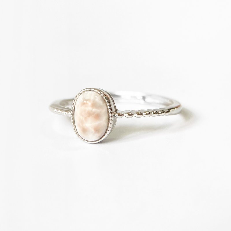 15% off for 2 pieces | Indonesian sodium zeolite sterling silver ring (pink sea ripple dreamlike unpopular mineral) - General Rings - Sterling Silver 