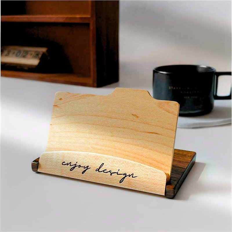 Customized dual-purpose business card holder, business card storage box, business card holder, wooden business card holder, rotating business card holder - Other - Wood 