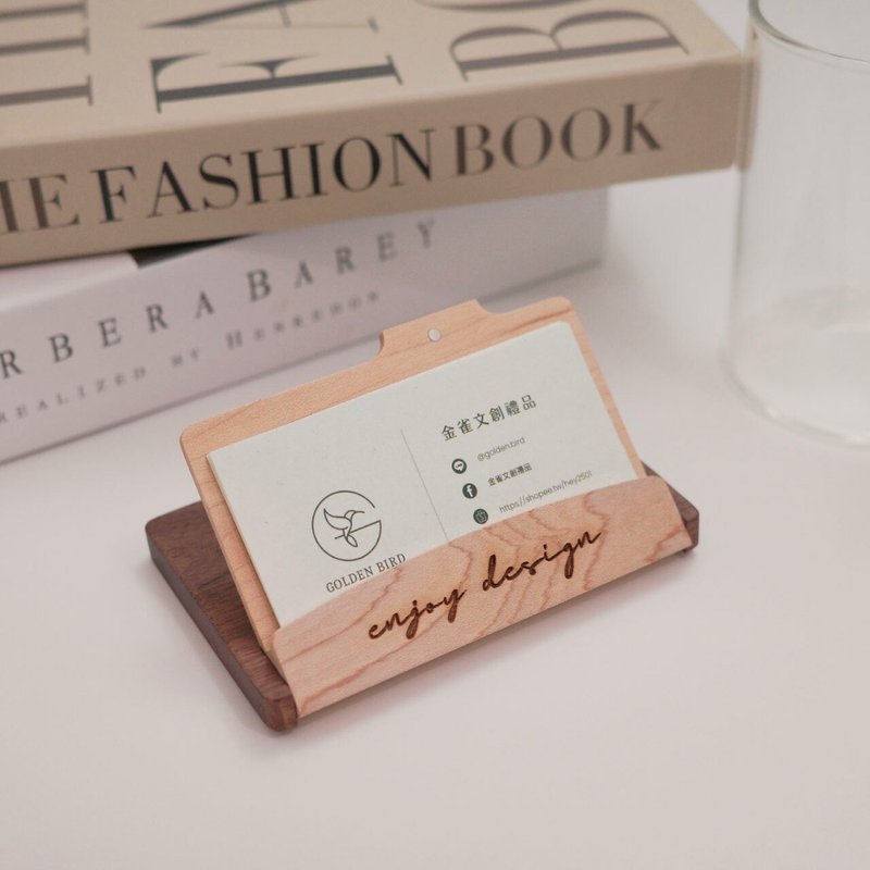 カスタム 2WAY名刺スタンド 名刺収納ケース 名刺ホルダー 木製名刺スタンド 回転式名刺スタンド - その他 - 木製 
