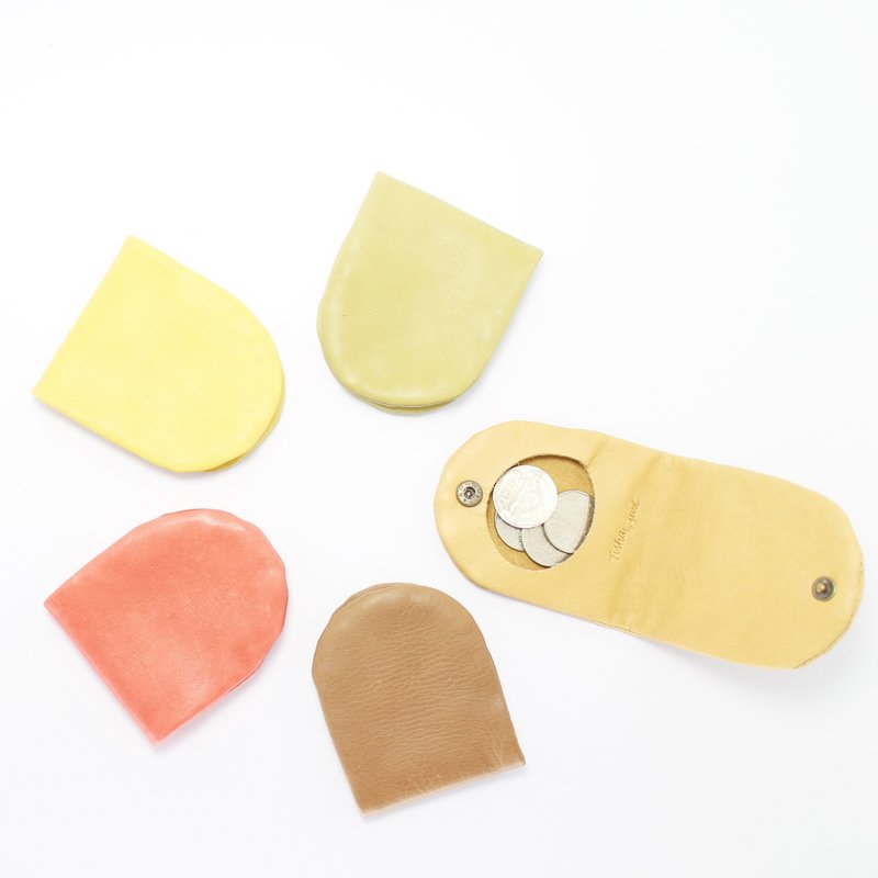 Coin Case 01 - 零錢包/小錢包 - 真皮 黃色