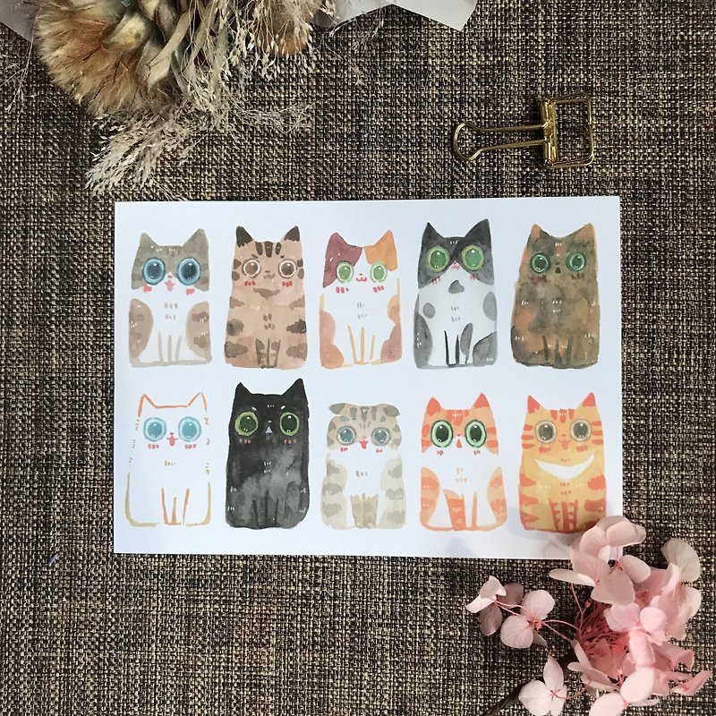 Square cat postcard - Cards & Postcards - Paper Multicolor