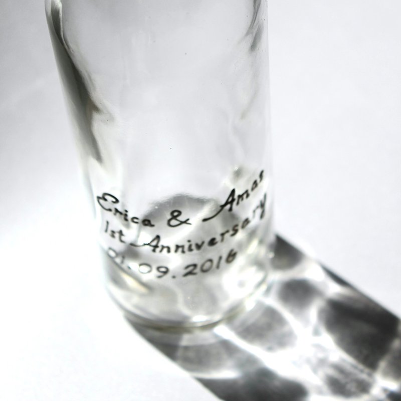 <Personalized Gift> Customized Personal Glass Bottle Gift in Silver Words • Art Calligraphy - อื่นๆ - แก้ว สีเทา