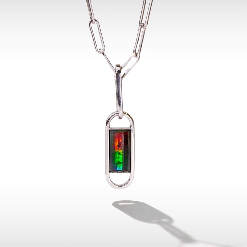 Unity ammolite pendant in sterling silver - 項鍊 - 寶石 