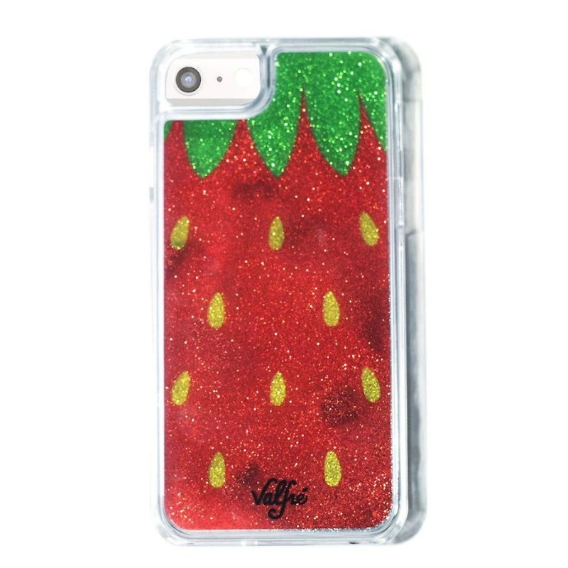 Valfre / Strawberry Glitter iPhone Case - เคส/ซองมือถือ - พลาสติก สีแดง