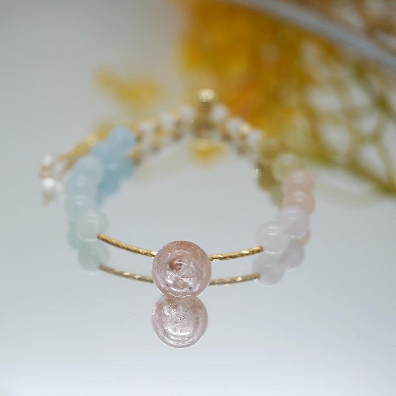 Luxury Candy Fragrance Essential Oil Beads Energy Gemstone Crystal Bracelet Essential Oil Bracelet Soothes Emotions - Bracelets - Crystal Multicolor