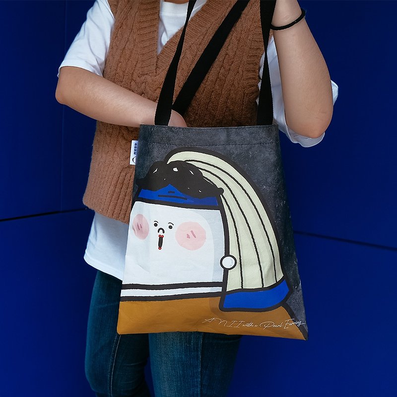 Sunny Bag x 阿泥空空-戴珍珠耳環的阿泥萬用包 - 零錢包/小錢包 - 其他材質 藍色