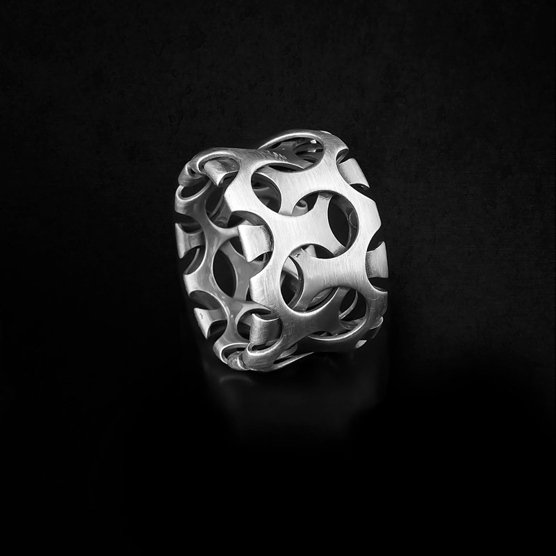 Istanbul Handmade 925k Oxidized Sterling Silver Statement Ring - General Rings - Sterling Silver 