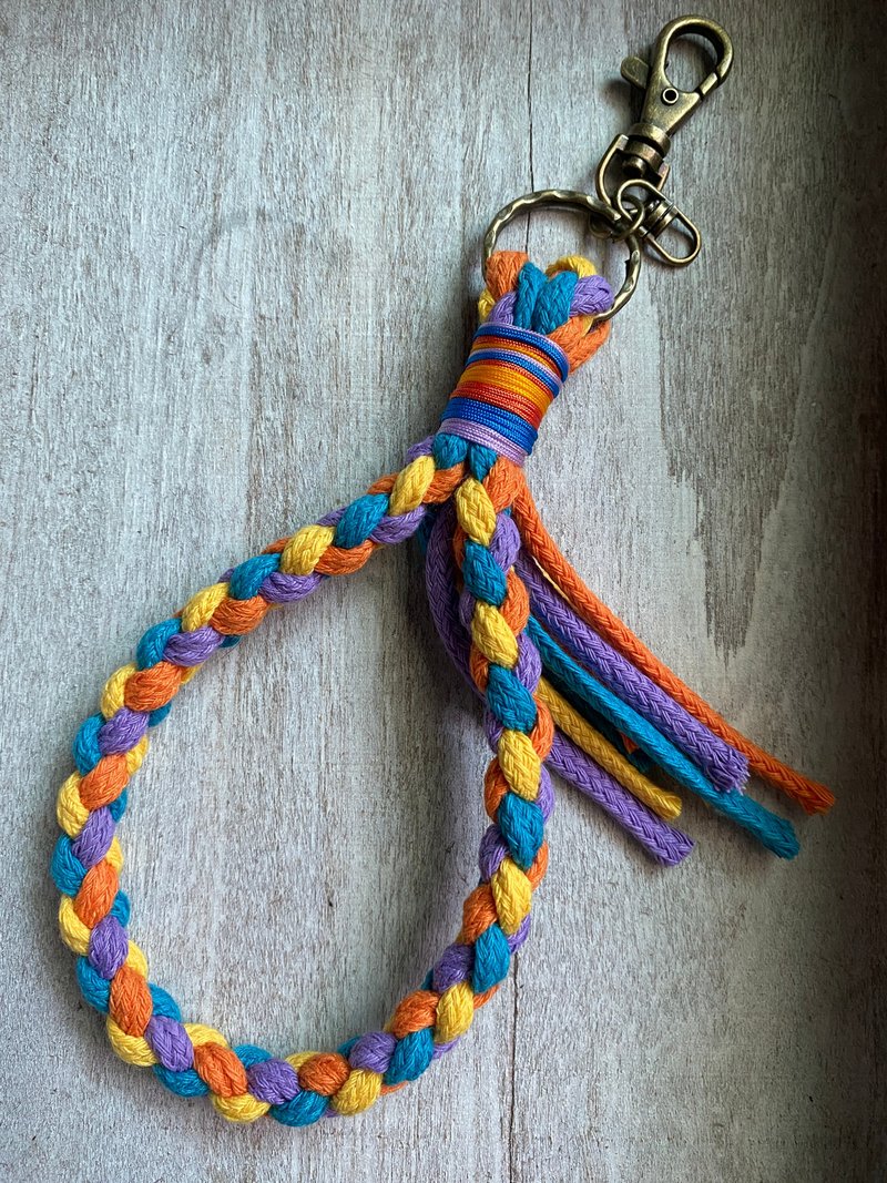 Carnival cotton rope woven key ring - Keychains - Other Materials Multicolor