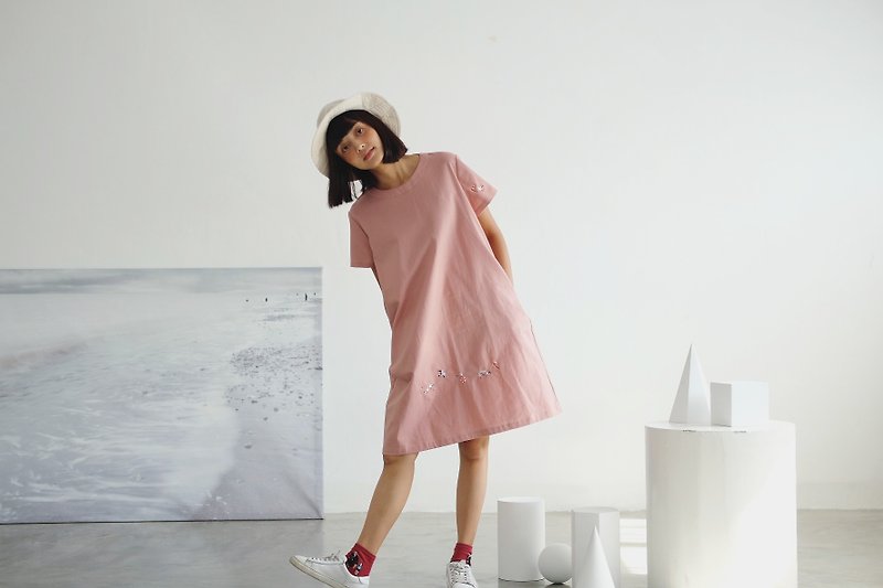 金星ドレス：シーガル（ピンク） - ワンピース - コットン・麻 ピンク