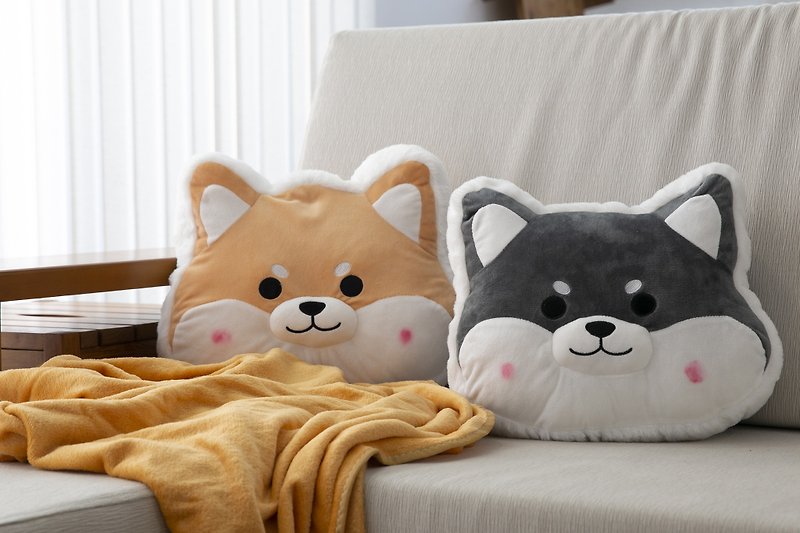 Shiba Inu University - Shiba Inu shaped pillow quilt coral blanket, a must-have gift for Shiba Inu fans - หมอน - ผ้าฝ้าย/ผ้าลินิน 