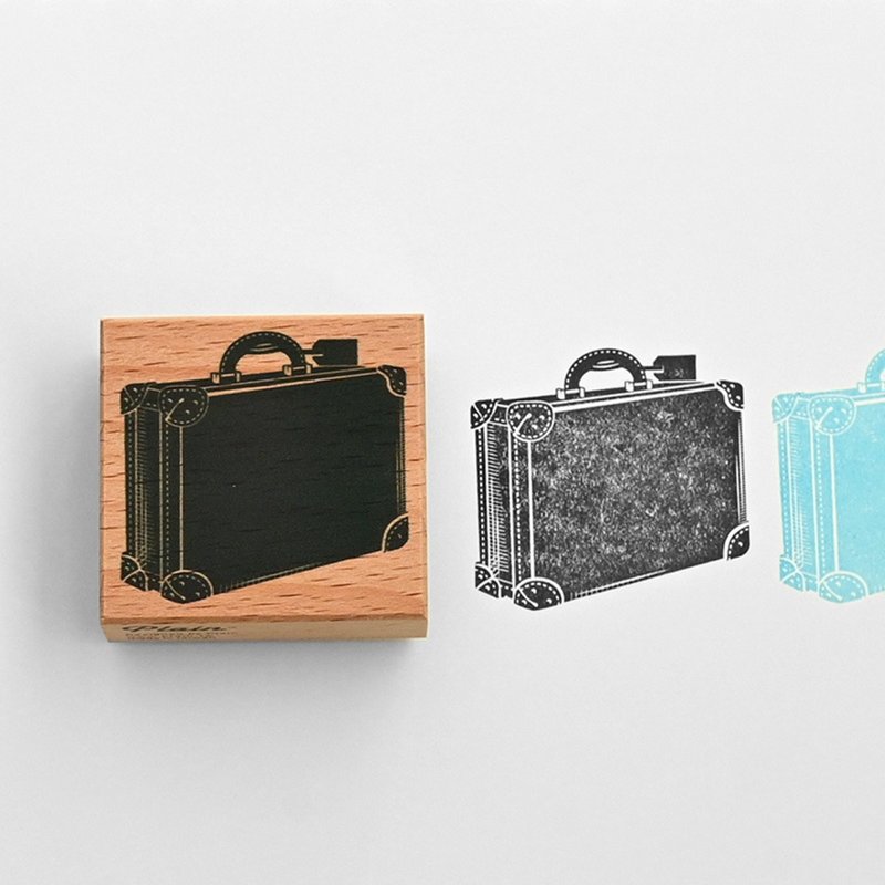 拓影寫字章-行李箱:享受印台顏色所帶來的樂趣 - 印章/印台 - 木頭 卡其色