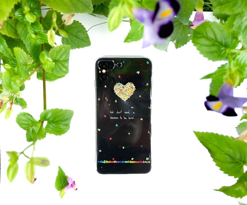 Pure Love Phone Case 純白 的愛心 壓花 手機殼 - Phone Cases - Plants & Flowers White
