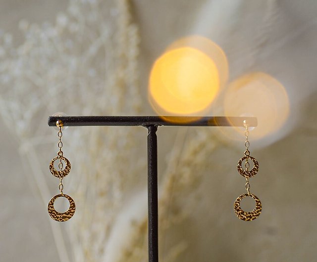 K18 gold craft earrings - Shop JEWELRY and PEARL FUKUDA Earrings