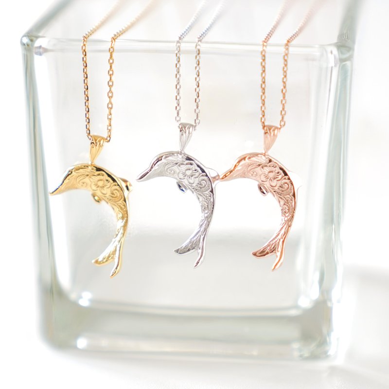 Reversible Hawaiian Dolphin Necklace / SILVER925 - สร้อยคอ - เงินแท้ สีเงิน